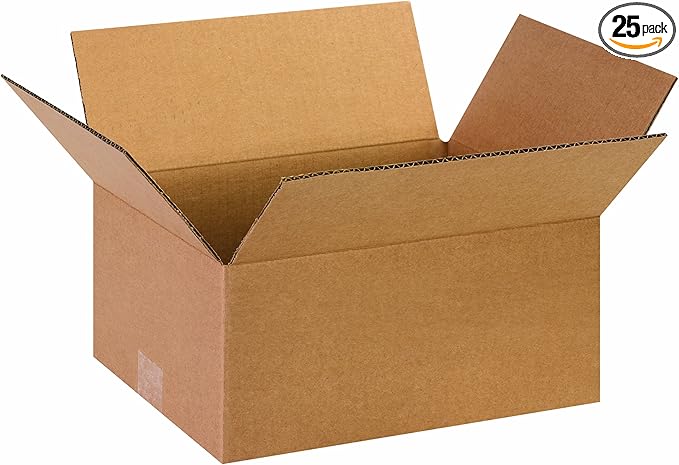BOX USA Shipping Boxes Medium 13"L x 10"W x 6"H 25-Pack - Corrugated Cardboard Box for Moving, Mailing, Packing, Packaging and Storage
