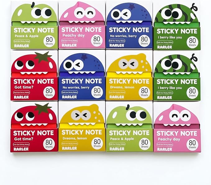 12 Boxes of Transparent Pull-Out Sticky Notes (960 Sheets Total) - Office Stationery Work Accessories with Strong Adhesion, No Residue, 50 Reuses Per Sheet, Suitable for Office Work