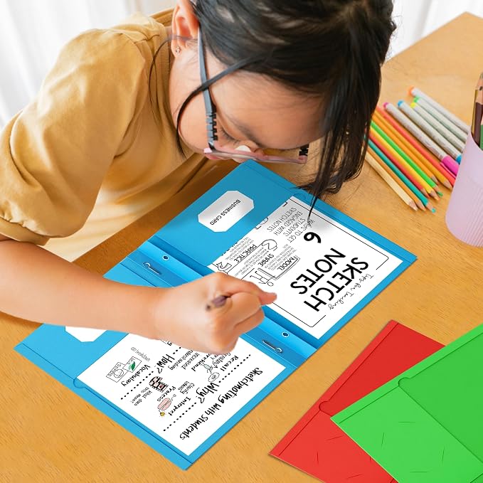 2 Pocket Folders with Prongs, 5 Pack Paper Folders with Pockets and Prongs | File Folders with Fasteners, Heavy Duty, Two Pocket 3 Prong Folders, for Office, School, Letter Size, 5 Bright Color