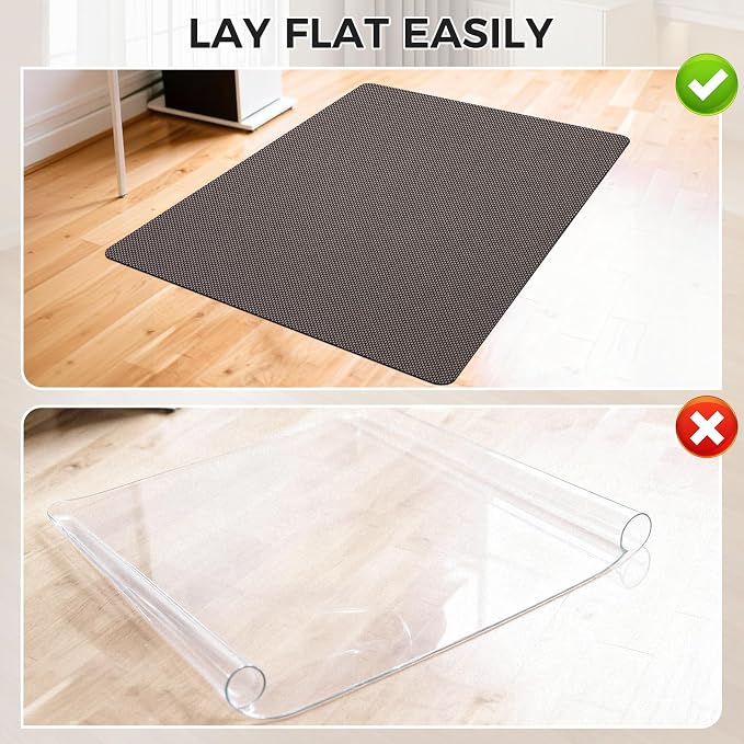 Sycoodeal Chair Mat, 40" x 48" Office Chair Mat for Hardwood and Tile Floor, Heavy Duty Floor Protector for Rolling Chairs, Non-Slip,Computer Mat for Home Office(Coffee)