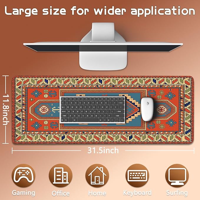 Mouse Pad Gaming - Desk Mat for Keyboard and Mouse - Large Mouse Pads for Desk, Gaming Mousepad with Non-Slip Base, Desks Pad (31.5" X 11.8") for Game, Office and Home