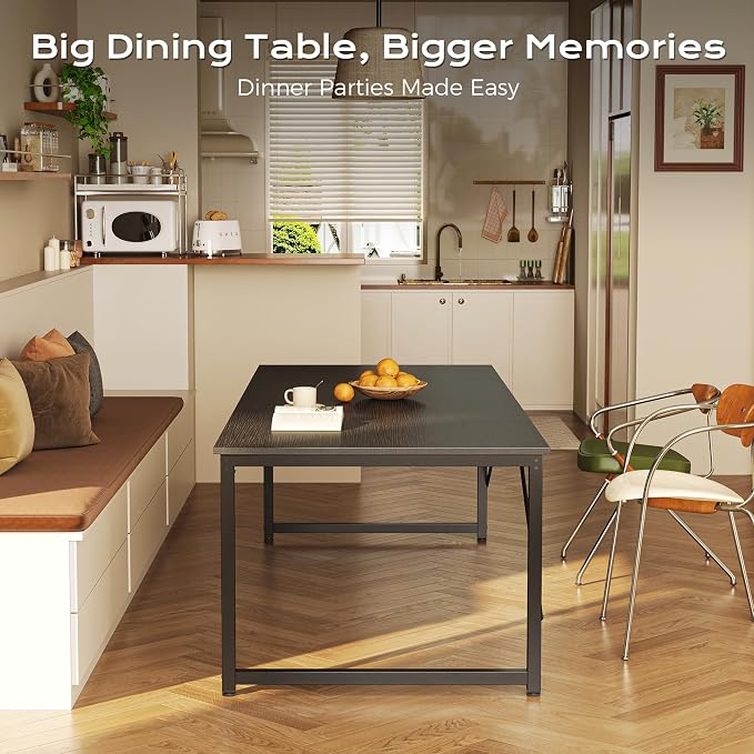 63 X 29.5 Inch Computer Desk with Deeper Desktop, Gaming Office Writing Work Desk for Home Office, Study, Bedroom, Work from Home, Metal Frame, Black