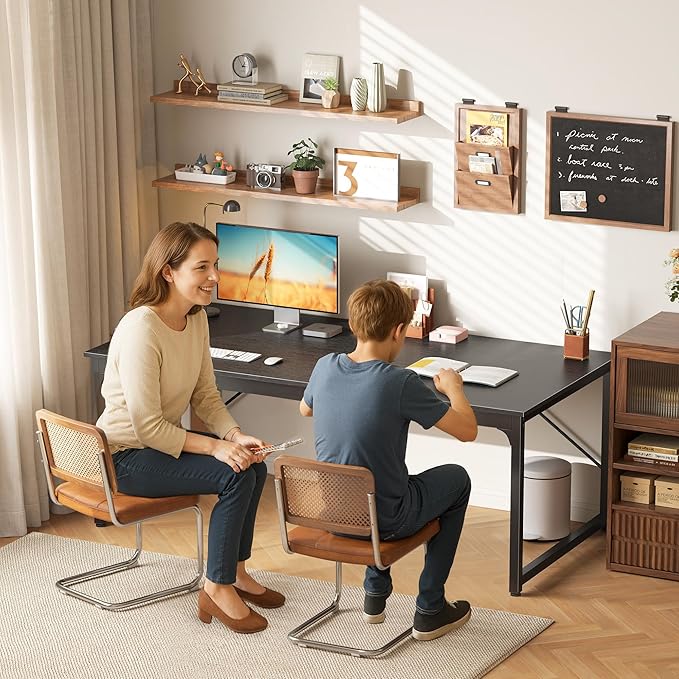 63 X 29.5 Inch Computer Desk with Deeper Desktop, Gaming Office Writing Work Desk for Home Office, Study, Bedroom, Work from Home, Metal Frame, Black