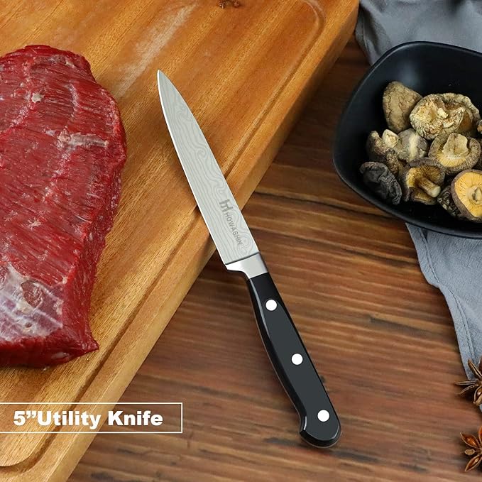 5 inch Utility Knife Sharp Professional Chef 's Knife German High Carbon Kitchen Knife Ergonomic Handle With Christmas Gift Box