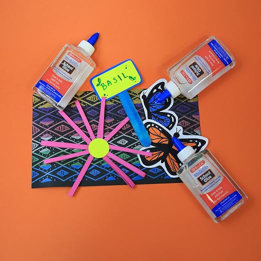 BAZIC 5 Oz. (147 mL) Washable Clear School Glue, Liquid Glue, Great for Kids Making Stretchy Slime, Fun Creative Art Play Activity in Class Home, 1-Bottle | 5 fl oz (147 mL) bottle of washable clear school glue, Bonds strong, Acid-free, No-run, Non-toxic