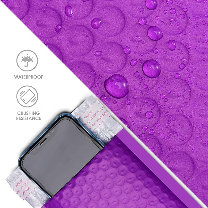 Metronic Bubble Mailers, Pur-ple 4x8, Case of 800, Bulk Poly Bubble Mailers, Shipping Bags, Shipping Envelopes Self-Seal, Mailing Envelopes, Padded Envelopes, Packaging for Small Business, Jewelry