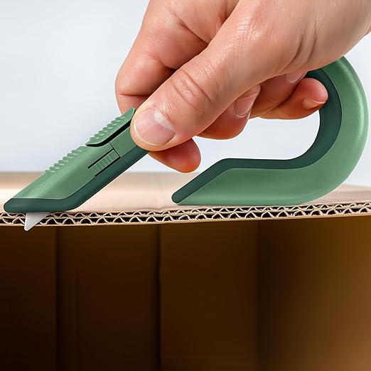 Slice Box Cutter, Heavy Duty Utility Knife, Safe Ceramic Blade Lasting 11x Longer than Metal, Sage, 2 Pack