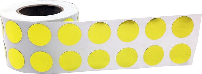 Metallic Gold Circle Dot Stickers, 1/2" Inch, 1000 Labels per Roll - Ideal for Organizing, Decorating, Labeling and Crafting in Homes, Schools, and Office Use