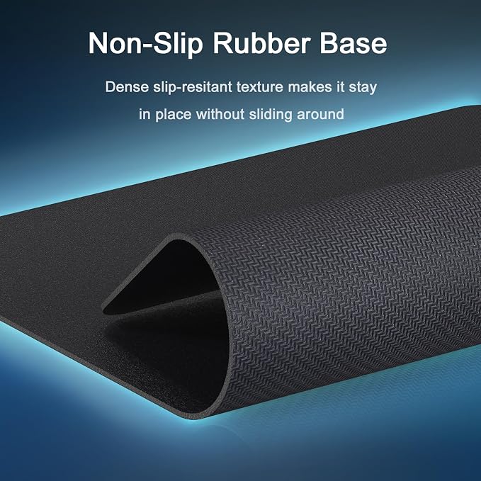 Senetem XL Mouse Pad 31.5x11.8 in, Large Gaming Desk Mat, Black Non-Slip | Washable Smooth Surface Fits Wired & Wireless Mouse – Oversized Big & Long Keyboard Computer Black Mat for Desk office work