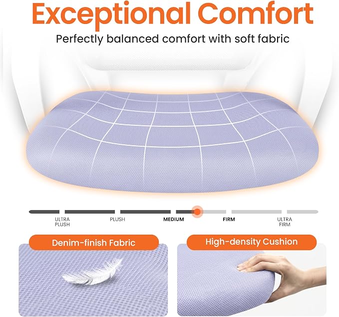 NEO CHAIR Home Office Desk Chair Ergonomic Mesh with Lumbar Support, Purple | Comfortable Mesh Support, Adjustable Height, 360° Swivel and Smooth Casters Designed for Long Hours of Work or Study