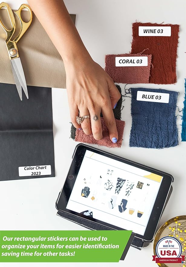 3x1 inch Rectangular Color Coding Labels (75mm x 25mm) Green Blank Stickers Labels 864 - Pack by Royal Green