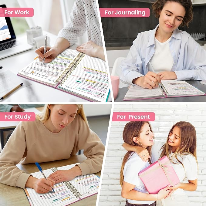 Spiral Notebooks for Work 5 Subject Notebook with Removable Dividers | Aesthetic Hardcover Journal for Women 8.5" x 11" College Ruled 280 Pages Journal for School & Note Taking, Dreamscape Hills