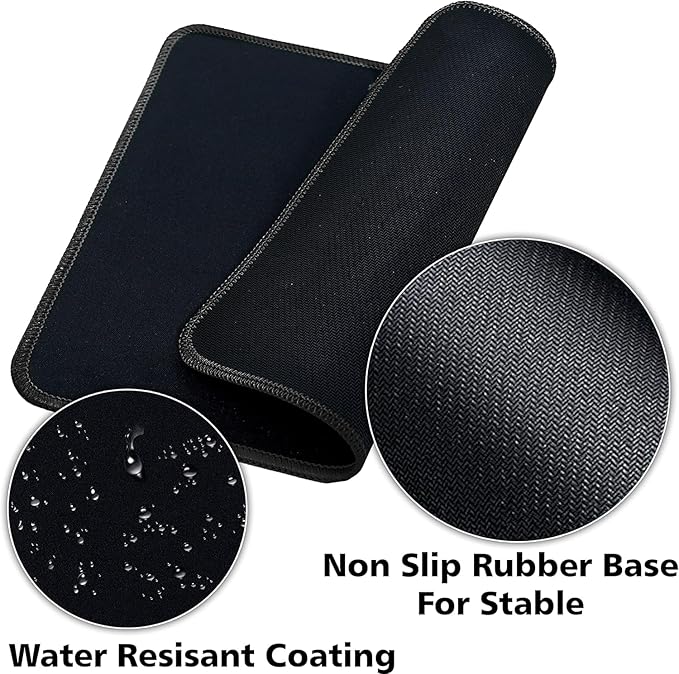 SaiTech IT 50 Pack Mouse Pad with Stitched Edges Non-Slip Rubber Base, Premium-Textured and Waterproof Mousepads Bulk, Mouse Pad for Computers, Laptop (8.66 x 7.1 Inch) - Black