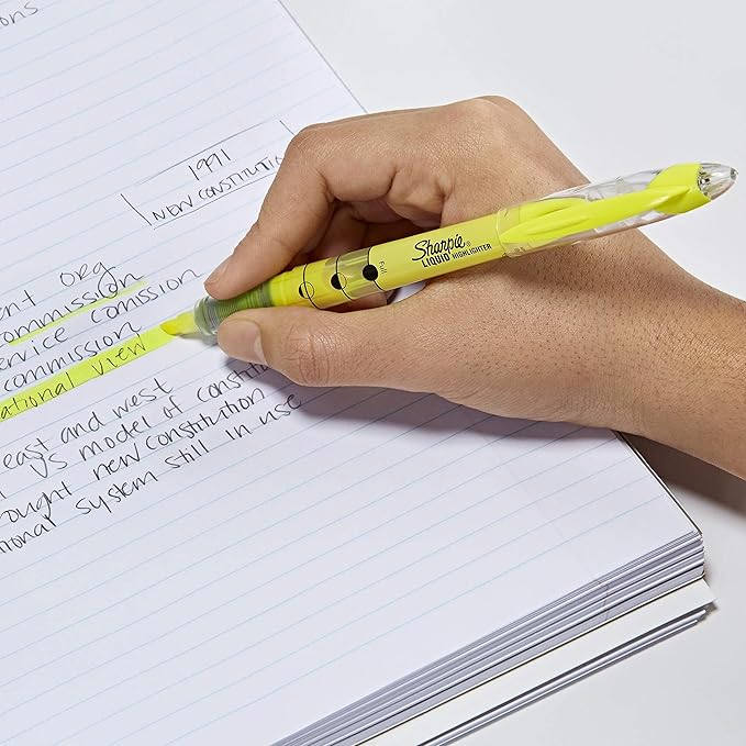 SHARPIE Liquid Highlighters, Chisel Tip, Fluorescent Yellow, 12 Count (Pack of 12)