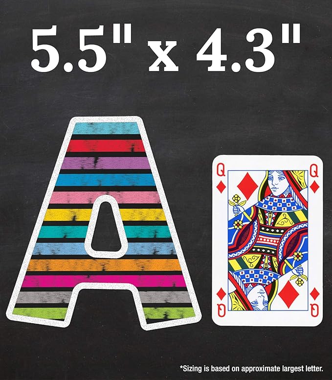 Carson Dellosa 152 Piece 4 Inch Colorful Chalkboard Bulletin Board Letters for Classroom, Uppercase Alphabet Letters, Numbers, Punctuation & Symbols, Cutout Letters for Bulletin Boards