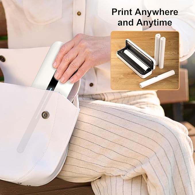 4 Rolls 8.5'' x 11'' Phomemo Portable Printer Thermal Paper, US Letter Size Thermal Roll Paper Compatible with M832D M832 M834 M835 M836 A285M A282M A281M Portable Printer
