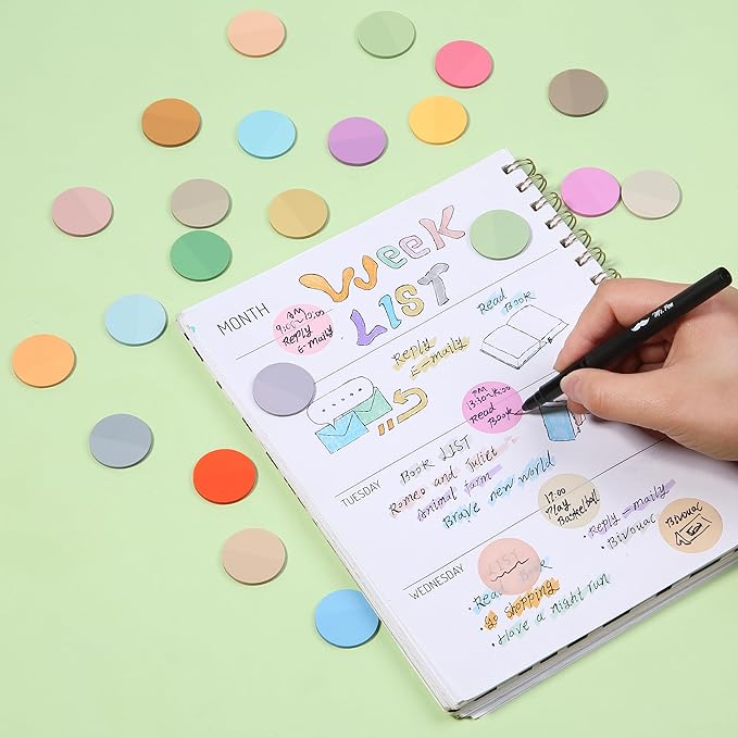 Mr. Pen- Transparent Sticky Note Set, 560Sheets, Colorful, Round Transparent Sticky Notes Set