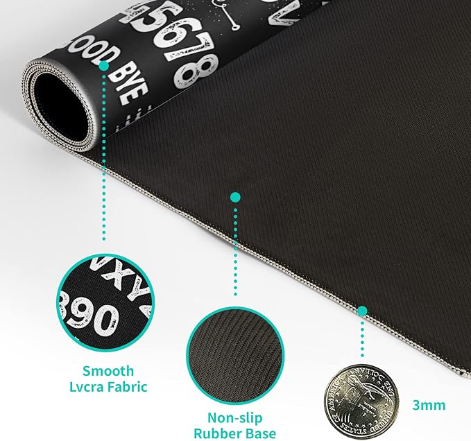 Mysterious Spirit Goth Gaming Mouse Pad 31.5x11.8 Inch Large Desk Mat Black Extended Pads Big Mousepad Non-Slip Rubber Base Keyboard Mat with Stitched Edges for Gaming Laptop Computer PC Desktop