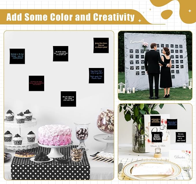 Black Sticky Notes 3x3 in,100 Sheets/6 Pads for Office, School, Home | Widen the Adhesive Area,Super Self-Stick Notes,600 Sheets Aesthetic Sticky Pads