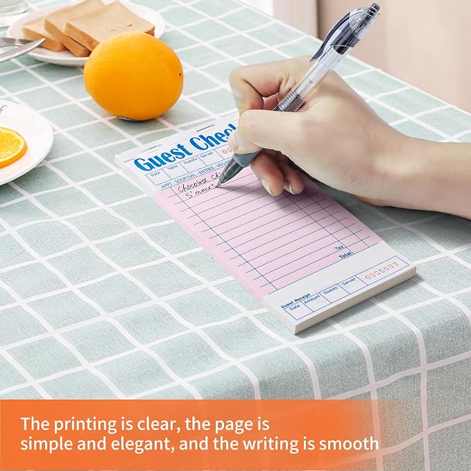 ZPARIK 24 Pack Guest Checks Books for Servers Server Note Pads, Pink | 24 Pack Guest Checks with 50 Sheets Per Book, Multiple Colors, Waitress Notepad for Restaurants, Perfect for Servers