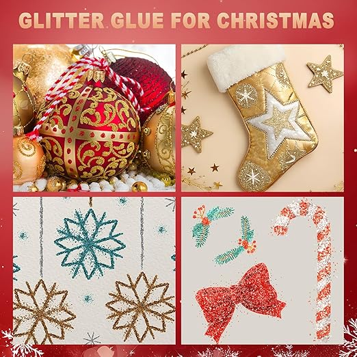 Matio 12 Pack Glitter Glue Stick Set, 6 Non-Toxic Washable Glue Pens & 6 Glow in The Dark Glue, Craft Glitter Bulk Gel, Assorted Color Slime Glues for DIY Art Project Painting Christmas Decor Supply