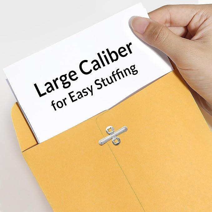 SUNEE Envelops, 6x9 Brown Kraft Envelopes with Clasp Closure, 28-lb Paper Mailing Envelopes, 20 Count, Great for Filing, Storing or Mailing Documents