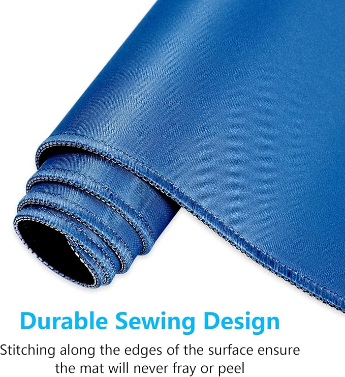 Dapesuom Large Mouse Pad, Extended Gaming Mouse Mat with Stitched Edges, Full Size Desk Mats with Non-Slip Base, Computer Big Desktop Keyboard Pad for Laptop, Office, 23.6 x 11.8 in, Dark Blue