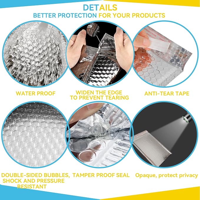 10-Pack 8x11 Inch Insulated Shipping Mailers | Waterproof & Durable Self-Seal Envelopes for Food, Cosmetics, Health Products | Tamper-Proof Cold Packaging (Single-Use)