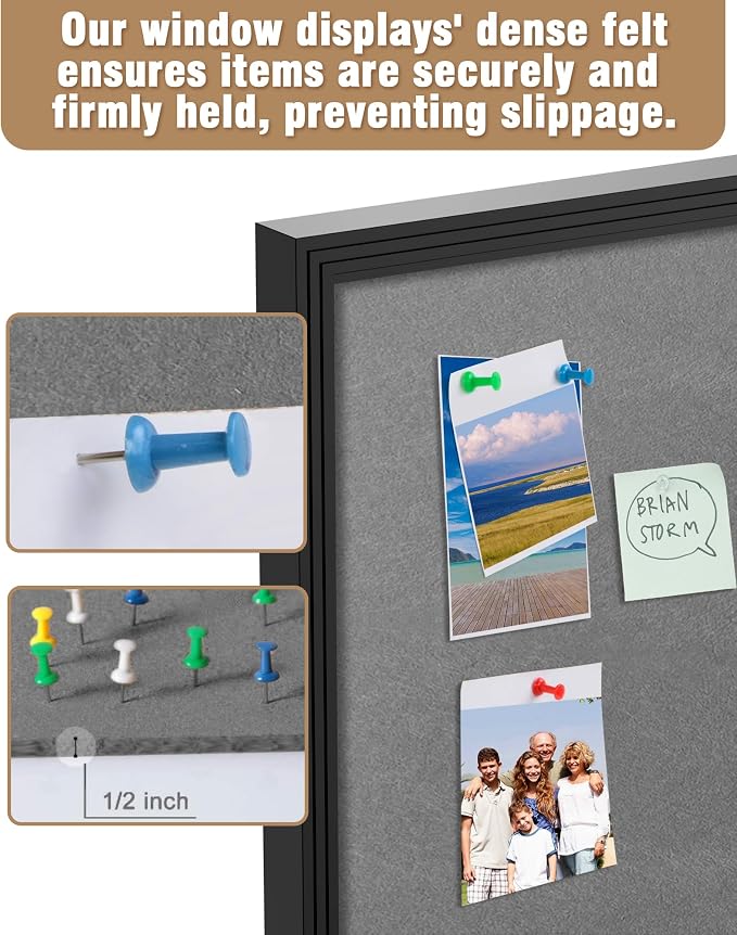 Mifuro 36"x24" Enclosed Bulletin Board, Outdoor Lockable Weather-Resistant Aluminum Cork Noticeboard for School & Office, Black Frame w/Grey Flet