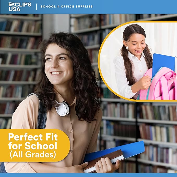 Folders, Folders with Pockets, 2 Pocket Folders, Folders with Pockets Bulk, Holds 100 Sheets (50 per Pocket), Assorted Colors, Office Or School (50)