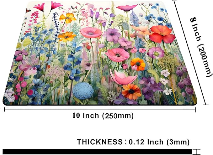 Gorgeous Flowers Plants Mouse Pad,Pink Floral Rose Mouse Pads for Desk,Soft Computer Mouse Mat Cute Mousepad Cloth Computer Mouse Pads for Women,Square Waterproof Non-Slip Rubber Base MousePads