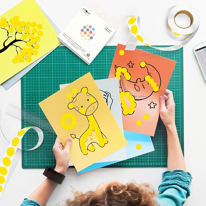 PARLAIM 10000PCS 1/2 Inch Round Color-Code Dot Stickers,Circle Color Coding Label Sticker for Home Office(Yellow)