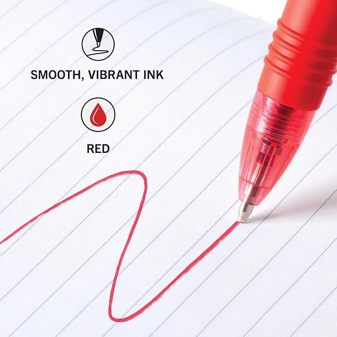 Zebra Pen Z-Grip Retractable Ballpoint Pen, Red Ink, 1.0mm, 18-Pack | Smooth Writing, Medium Point Tip, Ideal for Planners, Note-Taking, School and Office Supplies, and Everyday Writing (22318)