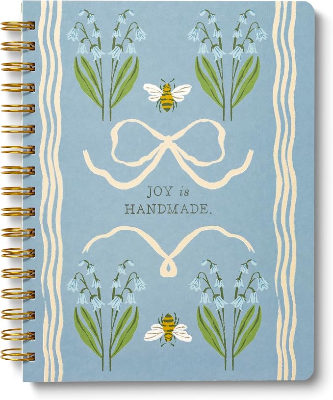 Compendium Spiral Notebook — Joy Is Handmade. — A Designer Spiral Notebook with 192 Lined Pages, College Ruled, 7.0"W x 9.25"H