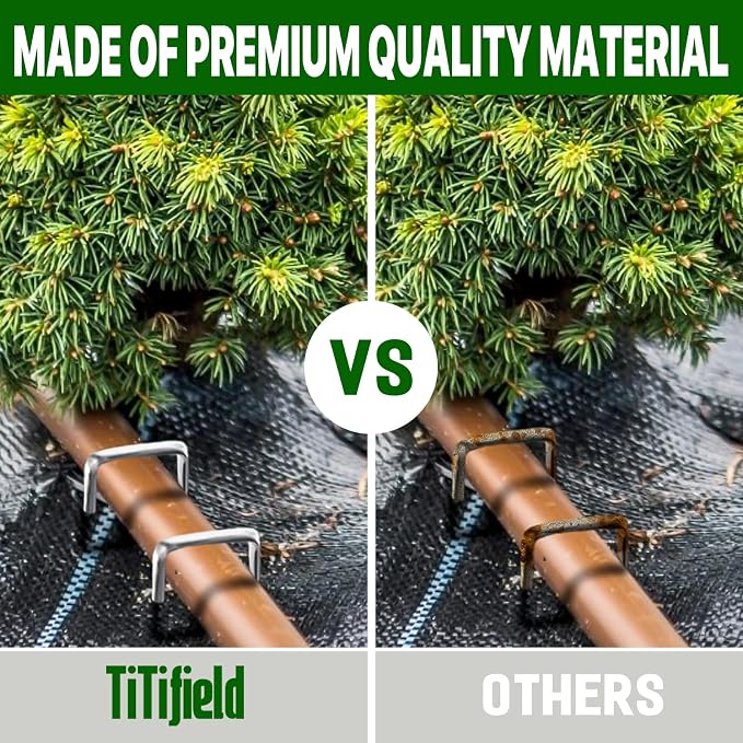 4 Inch Landscape Staples Galvanized Garden Stakes 100 Pack | Sharp Ends Durable Anti-Rust Landscape Pins for Securing Weed Barrier Fabric, Artificial Turf, Landscaping and Ground Cover