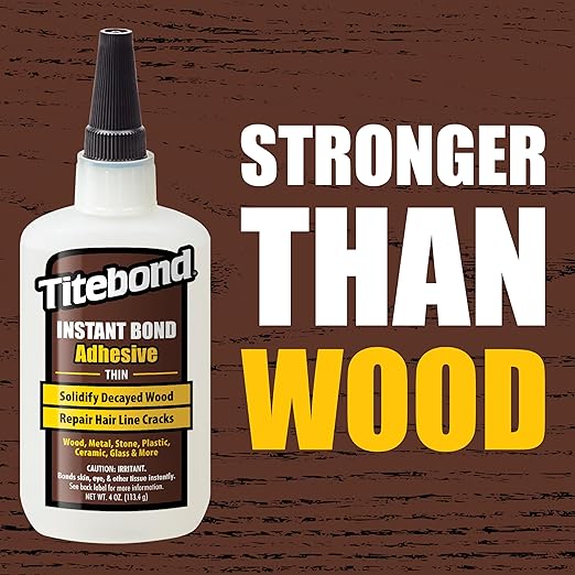 Titebond Instant Bond Wood Adhesive, Thin Viscosity, Clear, 2 oz., 6201