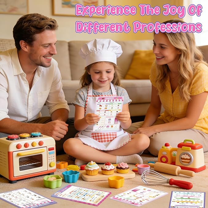 TICIAGA Kids Pretend Play Notepads - 10PCS Pink 4x6 In Playtime Pad Included Bakery Nail Salon Vet Doctor Visit Coffee Notepad 30 Page Pretend Notebook Imaginative Role for Toddler Kid Play Game, Girl