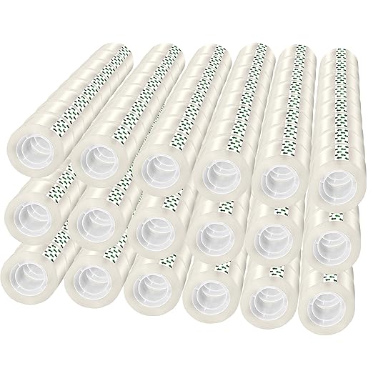 Transparent Tape, 144 Pack, Gift Wrap Clear Invisible Tape for Presents, Wrapping Paper, Refills for Dispenser