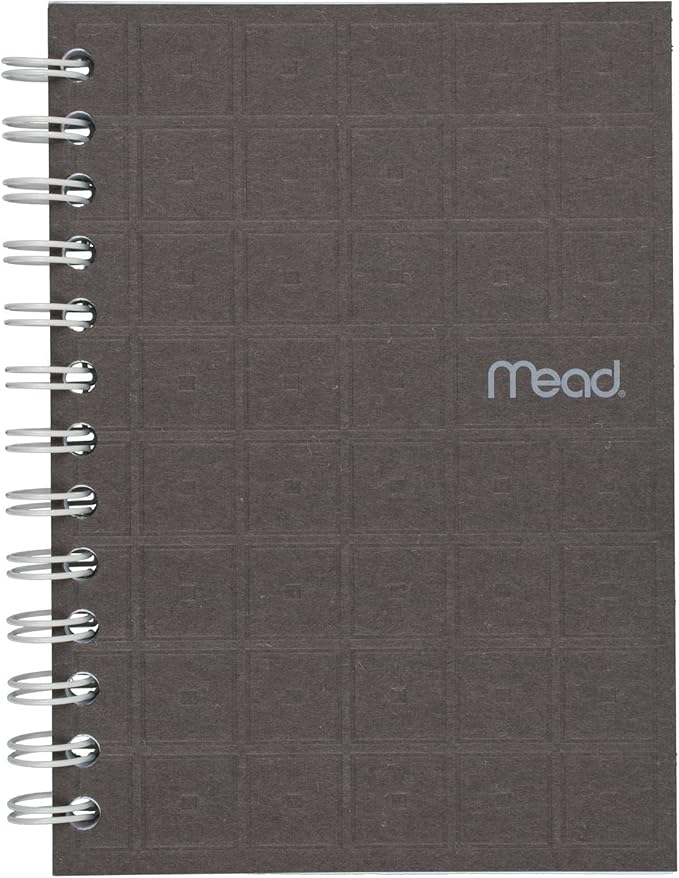 Mead Spiral Notebook, College Ruled Paper, 80 Sheets, 7" x 5", Recycled, Assorted Colors, Color Selected For You, 1 Count (45186)