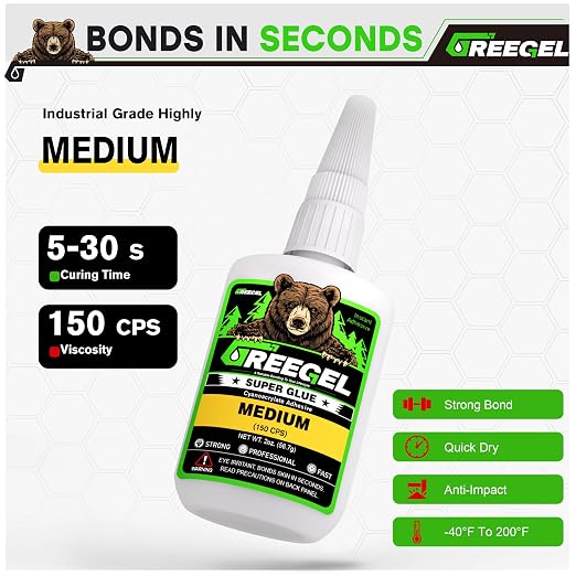 Clear Liquid Medium Super Glue 4 oz + 3g Gel Glue for Plastic Model | Strong Instant Cyanoacrylate Adhesive for Wood, Ceramic, Plastic, Metal and Glass Materials, Shoes, Crafts & Repairs