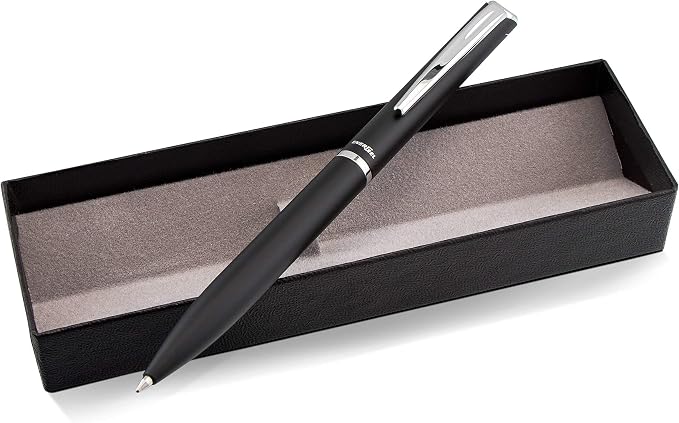Pentel EnerGel Style Gel Pen, (0.7mm) Medium Line, Black Barrel, Black Ink, Gift Box w/Belly Band (BL2007AABX)