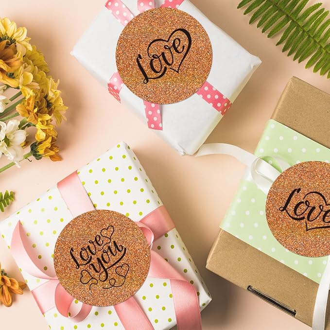 3 Inch Holographic Thermal Labels,Round Thermal Printer Labels,Waterproof Thermal Printer Stickers for DIY Logo Design,Name Tag,QR Code,Thanks Card 150 Labels/Roll (Brown dots)