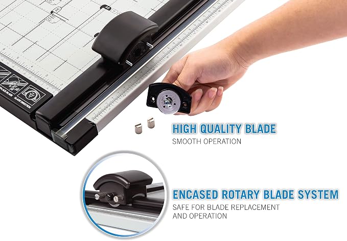 Carl 12 inch DC-200N Premium Rotary Paper Trimmer, Metal Base, 15 Sheet Cutting Capacity.