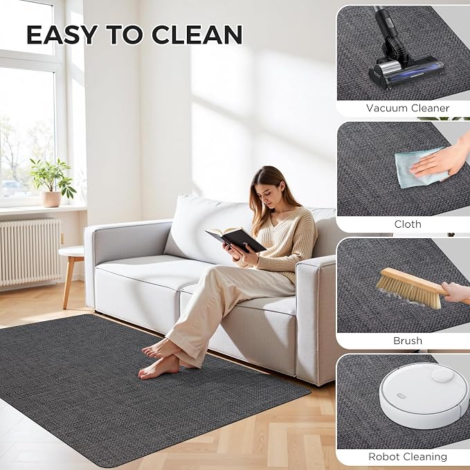 Sycoodeal Chair Mat, 40" x 55" Office Chair Mat for Hardwood and Tile Floor, Heavy Duty Floor Protector for Rolling Chairs, Non-Slip,Computer Mat for Home Office(Dark Coffee)