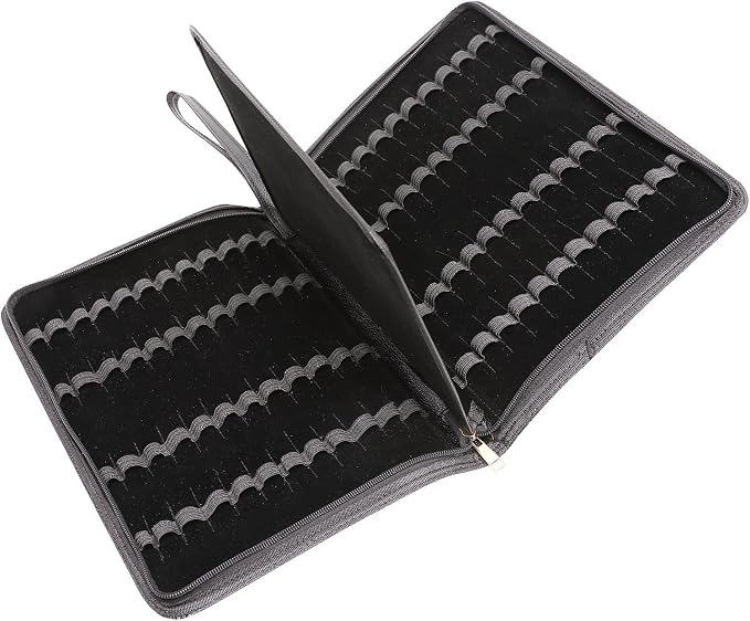 48 PU Leather Fountain Pen Case Large Capacity Black Roller Ball Pen Holder Bag Pouch