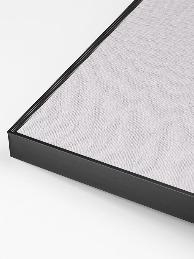 Fabric Bulletin Board 30x20 inches,Black Aluminum Framed Wall Pin Board | Cork Board Alternative for Wall with Push Pins for Office and Home, Linen Display Mood Board for Photos, Notes & Reminders