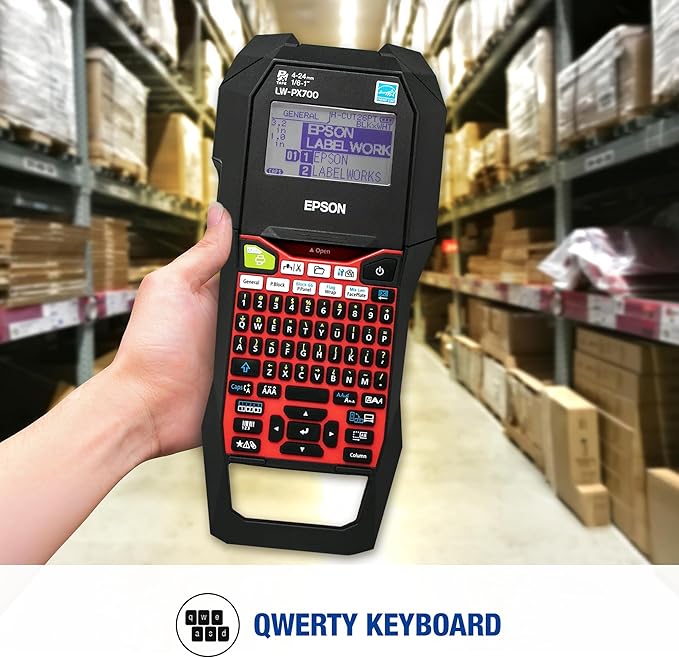 LABELWORKS Epson LW-PX700 Industrial Label Maker Kit - Compatible with Large Variety of Tape Types, Portable Handheld Label Printer
