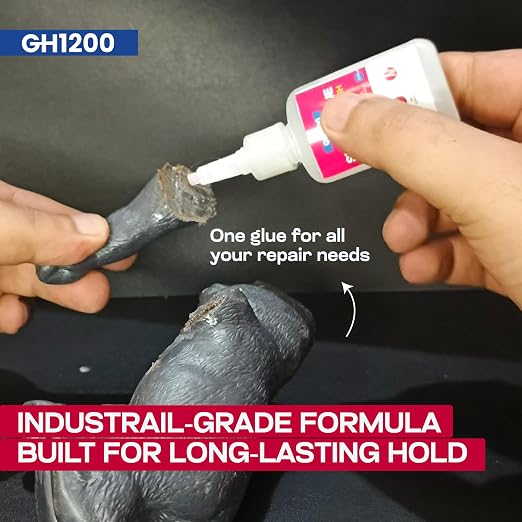 2 PCs (2-in-1) Super Glue with Brush Applicator & Nozzle, Mess Free Superglue Brush, Instant Never Dries, 3000 CPS Ca Glue, No Stain Clear Glue, Super Glue for Plastic, Rubber & More