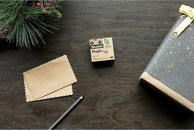 Scotch Magic Greener Tape with Dispenser, 3/4 in x 900 Inches, 6 Boxes of Tape and 1 Desktop Dispenser (Pack of 12)