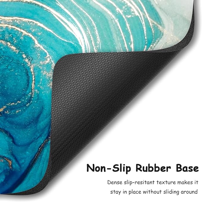 Dapesuom Small Mouse Pad, 6 x 8 Inch Thick Rubber Premium-Textured Non-Slip Portable & Washable Mini Mouse Mat for Women Wireless Laptops Keyboard Tray Gaming Work Computer Travel, Gold Line Marble